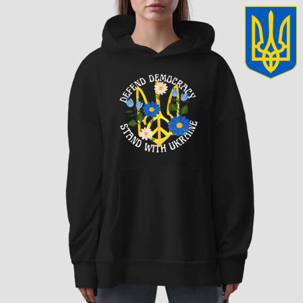 Defend Democracy Stand with Ukraine Flower T-Shirt