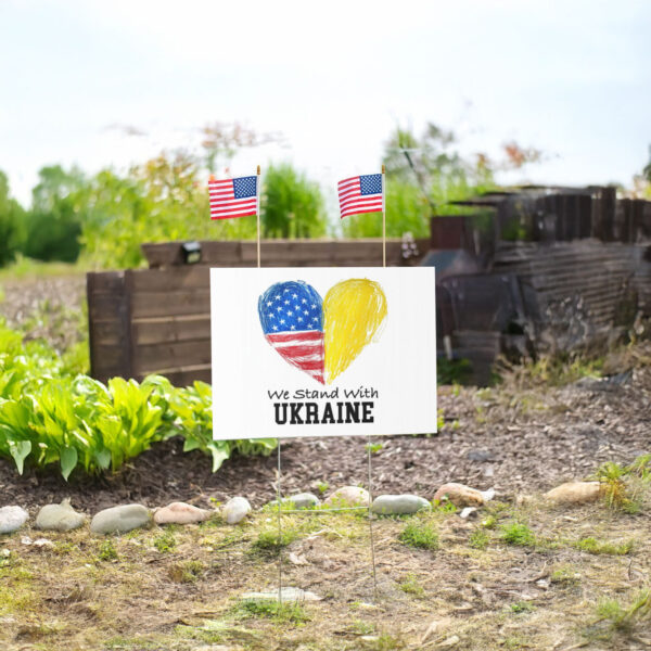 I Stand With Ukraine, Help Support Ukraine Yard Sign