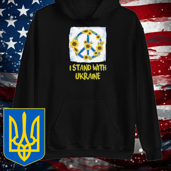 I Stand With Ukraine Peace Sign Support Ukraine T-Shirt