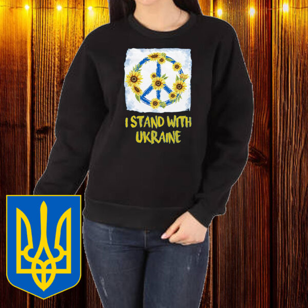 I Stand With Ukraine Peace Sign Support Ukraine T-Shirt