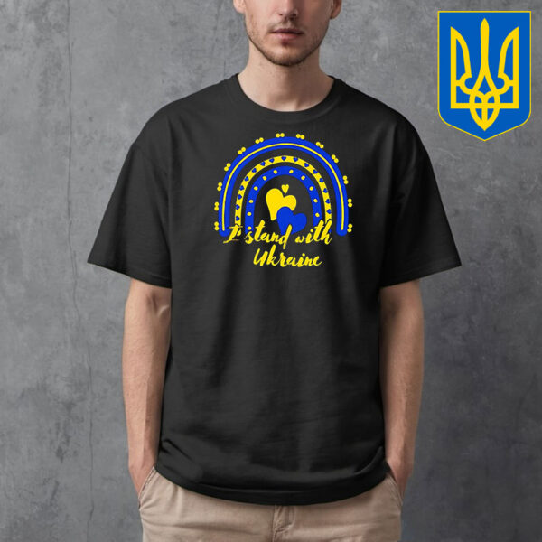 I Stand With Ukraine Vintage Rainbow Save Ukraine T-Shirt