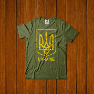 Mens Ukraine Trident Military Green T-Shirt