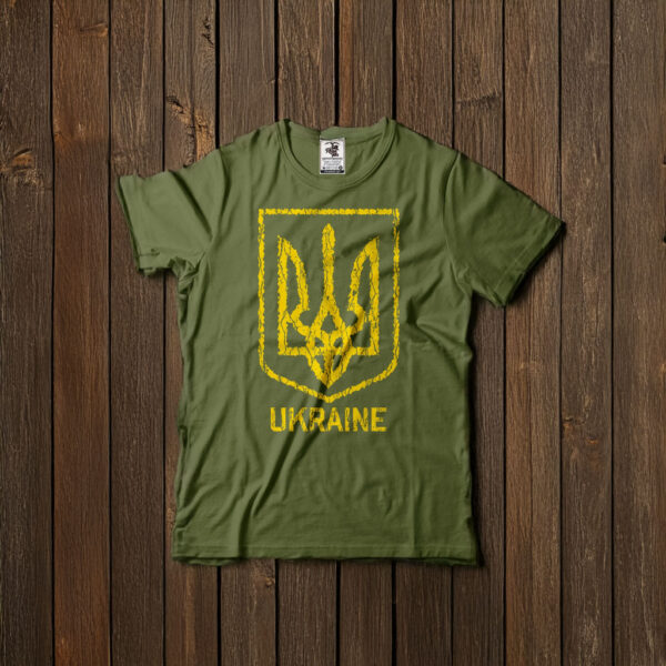 Mens Ukraine Trident Military Green T-Shirt