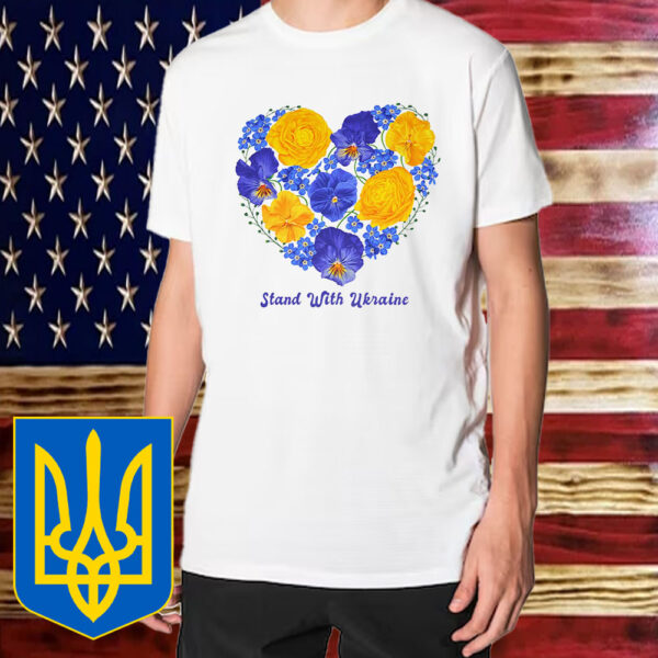 Stand with Ukraine Sunflower Ukrainian Solidarity with Ukraine Zelenskyy Support T-Shirt