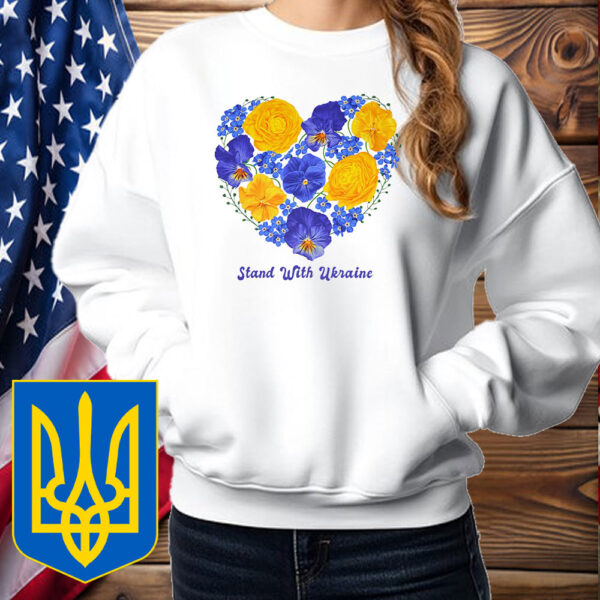 Stand with Ukraine Sunflower Ukrainian Solidarity with Ukraine Zelenskyy Support T-Shirt