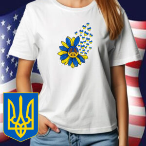 Sunflower Peace Heart Love I Stand With Ukraine T-Shirt