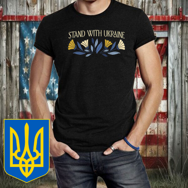 Support Ukraine Flower Stand with Ukraine T-Shirt