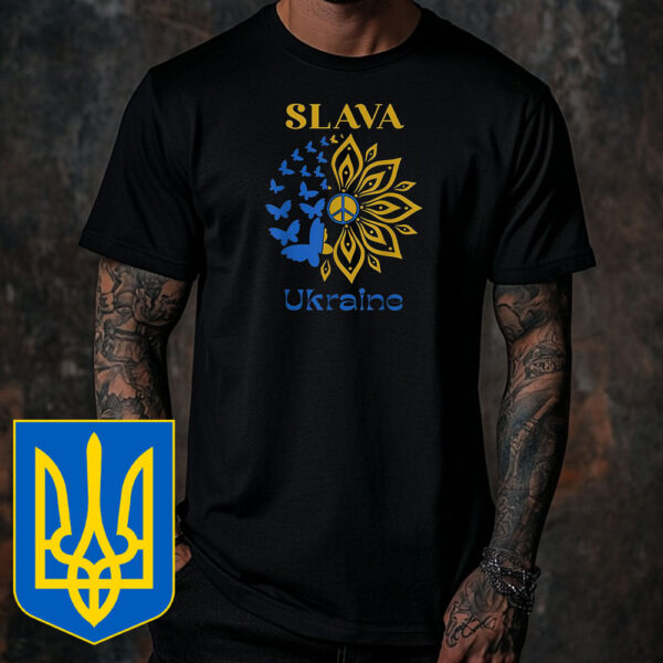 Top Slava Ukraini Sunflower Ukraine Sunflower Ukrainian Flag T-Shirt