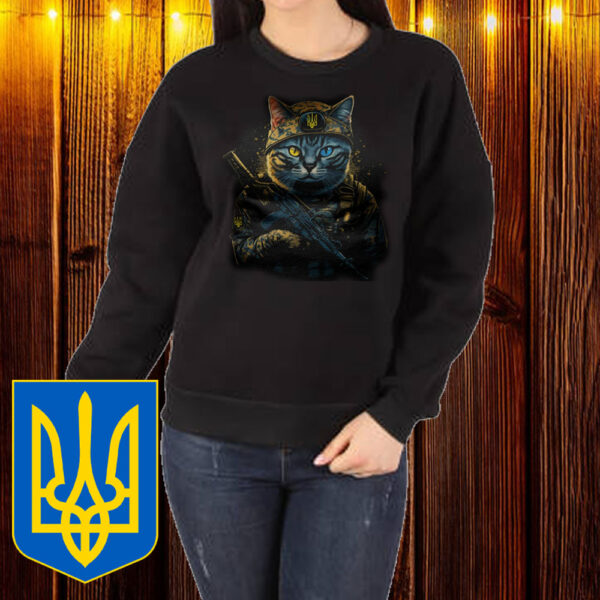 Ukraine Cat Army Uniform T-Shirt