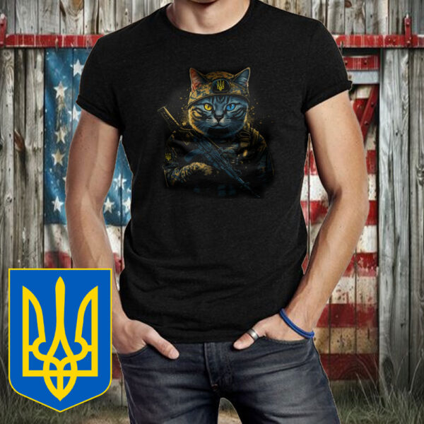 Ukraine Cat Army Uniform T-Shirt