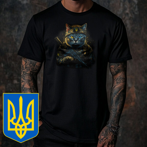 Ukraine Cat Army Uniform T-Shirt