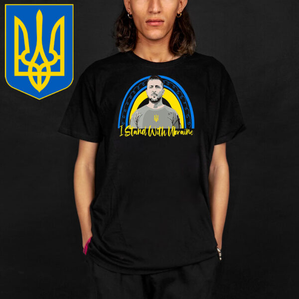 Ukraine Rainbow Graphic I Stand with Ukraine T-Shirt