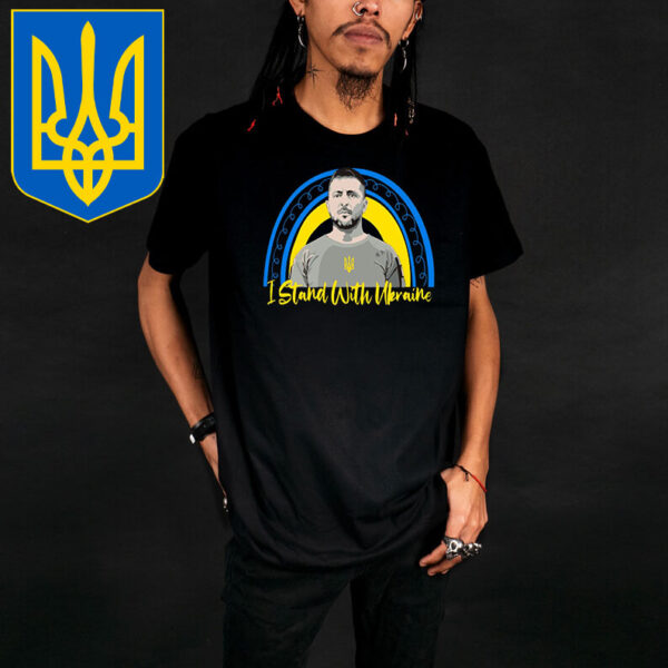 Ukraine Rainbow Graphic I Stand with Ukraine T-Shirt