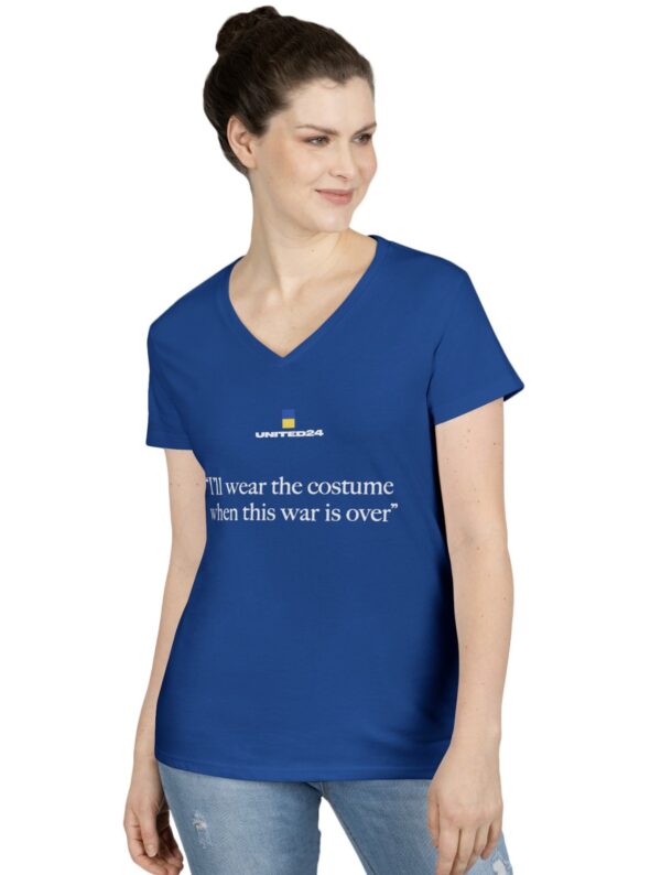 United24 I'll Wear The Costume When The War Is Over Ladies' V-Neck T-Shirt