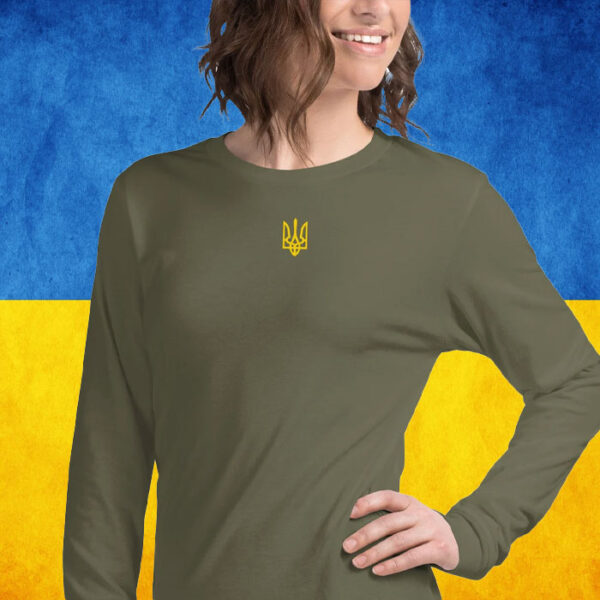 Zelensky Tryzub Green Long Sleeve Military Ukraine T-Shirt