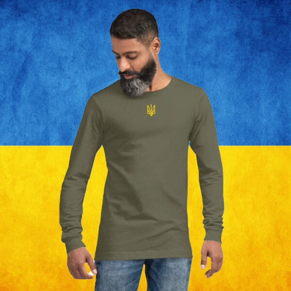 Zelensky Tryzub Green Long Sleeve Military Ukraine T-Shirt